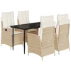 Image de vidaXL - 5-delige - Tuinset - met - kussens - poly - rattan - beige