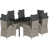 Image de vidaXL - 7-delige - Tuinset - met - kussens - poly - rattan - grijs