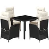 Image de vidaXL - 5-delige - Tuinset - met - kussens - poly - rattan - zwart