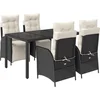 Image de vidaXL - 5-delige - Tuinset - met - kussens - poly - rattan - zwart