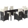 Image de vidaXL - 7-delige - Tuinset - met - kussens - poly - rattan - zwart