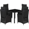 Image de vidaXL - 5-delige - Tuinset - met - kussens - poly - rattan - zwart
