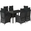 Image de vidaXL - 7-delige - Tuinset - met - kussens - poly - rattan - zwart