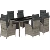Image de vidaXL - 7-delige - Tuinset - met - kussens - poly - rattan - grijs