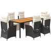 Image de vidaXL - 7-delige - Tuinset - met - kussens - poly - rattan - zwart
