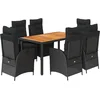 Image de vidaXL - 7-delige - Tuinset - met - kussens - poly - rattan - zwart