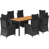 Image de vidaXL - 7-delige - Tuinset - met - kussens - poly - rattan - zwart