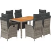 Image de vidaXL - 7-delige - Tuinset - met - kussens - poly - rattan - grijs