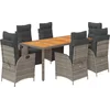 Image de vidaXL - 7-delige - Tuinset - met - kussens - poly - rattan - grijs
