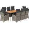 Image de vidaXL - 9-delige - Tuinset - met - kussens - poly - rattan - grijs