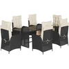 Image de vidaXL - 7-delige - Tuinset - met - kussens - poly - rattan - zwart