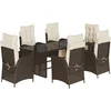 Image de vidaXL - 7-delige - Tuinset - met - kussens - poly - rattan - bruin