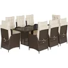 Image de vidaXL - 9-delige - Tuinset - met - kussens - poly - rattan - bruin