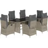 Image de vidaXL - 7-delige - Tuinset - met - kussens - poly - rattan - grijs