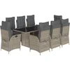 Image de vidaXL - 9-delige - Tuinset - met - kussens - poly - rattan - grijs