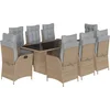 Image de vidaXL - 9-delige - Tuinset - met - kussens - poly - rattan - gemengd - beige