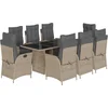 Image de vidaXL - 9-delige - Tuinset - met - kussens - poly - rattan - lichtgrijs