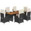Image de vidaXL - 7-delige - Tuinset - met - kussens - poly - rattan - zwart