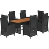 Image de vidaXL - 7-delige - Tuinset - met - kussens - poly - rattan - zwart