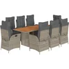 Image de vidaXL - 9-delige - Tuinset - met - kussens - poly - rattan - grijs