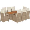 Image de vidaXL - 9-delige - Tuinset - met - kussens - poly - rattan - beige