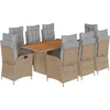Image de vidaXL - 9-delige - Tuinset - met - kussens - poly - rattan - gemengd - beige