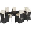 Image de vidaXL - 7-delige - Tuinset - met - kussens - poly - rattan - zwart