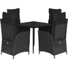 Image de vidaXL - 5-delige - Tuinset - met - kussens - poly - rattan - zwart