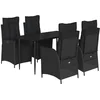Image de vidaXL - 5-delige - Tuinset - met - kussens - poly - rattan - zwart