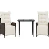 Image de vidaXL - 3-delige - Tuinset - met - kussens - poly - rattan - bruin