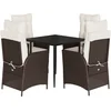 Image de vidaXL - 5-delige - Tuinset - met - kussens - poly - rattan - bruin