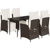 Image de vidaXL - 5-delige - Tuinset - met - kussens - poly - rattan - bruin