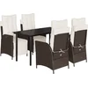 Image de vidaXL - 5-delige - Tuinset - met - kussens - poly - rattan - bruin
