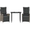 Image de vidaXL - 3-delige - Tuinset - met - kussens - poly - rattan - grijs