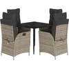 Image de vidaXL - 5-delige - Tuinset - met - kussens - poly - rattan - grijs