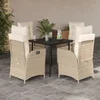 Image de vidaXL - 5-delige - Tuinset - met - kussens - poly - rattan - beige