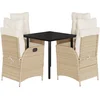 Image de vidaXL - 5-delige - Tuinset - met - kussens - poly - rattan - beige
