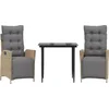Image de vidaXL - 3-delige - Tuinset - met - kussens - poly - rattan - gemengd - beige