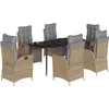Image de vidaXL - 7-delige - Tuinset - met - kussens - poly - rattan - gemengd - beige