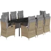 Image de vidaXL - 9-delige - Tuinset - met - kussens - poly - rattan - gemengd - beige