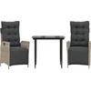 Image de vidaXL - 3-delige - Tuinset - met - kussens - poly - rattan - lichtgrijs