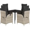 Image de vidaXL - 5-delige - Tuinset - met - kussens - poly - rattan - lichtgrijs