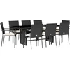 Image de vidaXL - 9-delige - Tuinset - poly - rattan - zwart