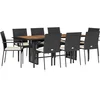 Image de vidaXL - 9-delige - Tuinset - poly - rattan - zwart