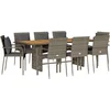 Image de vidaXL - 7-delige - Tuinset - met - kussens - poly - rattan - grijs
