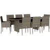Image de vidaXL - 9-delige - Tuinset - met - kussens - poly - rattan - grijs