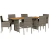Image de vidaXL - 7-delige - Tuinset - met - kussens - poly - rattan - grijs
