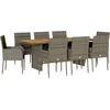 Image de vidaXL - 9-delige - Tuinset - met - kussens - poly - rattan - grijs