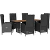 Image de vidaXL - 7-delige - Tuinset - met - kussens - poly - rattan - zwart