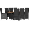 Image de vidaXL - 9-delige - Tuinset - poly - rattan - zwart